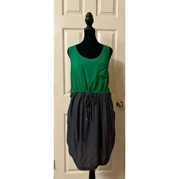 Anthropologie Edme & Esyllte Color Block Drawstring Shirt Dress Women's Medium - Picture 1 of 9
